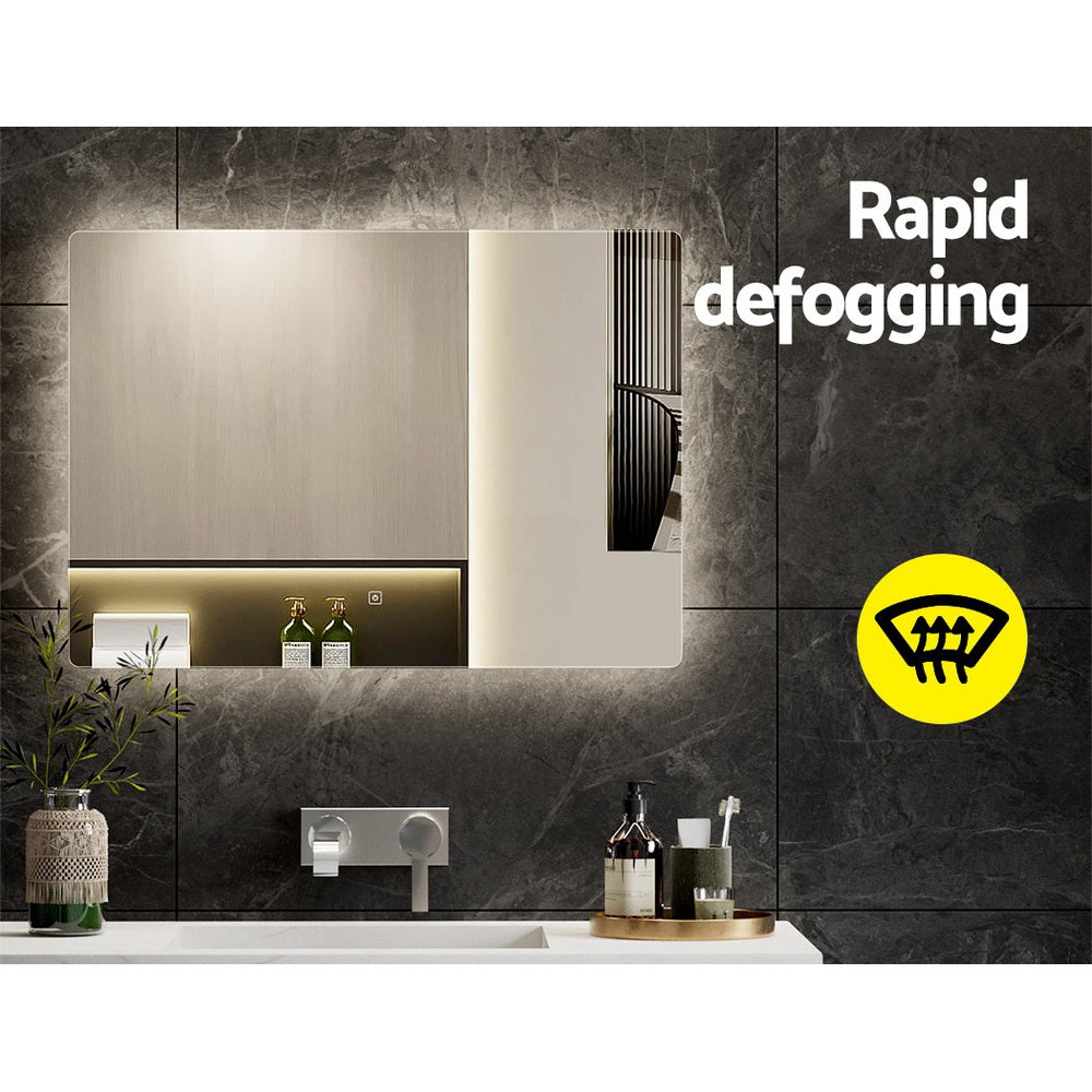 Anti-fog Wall Mirror with LED Back-lighting for Bathroom - 70 x 50cm - Homecoze