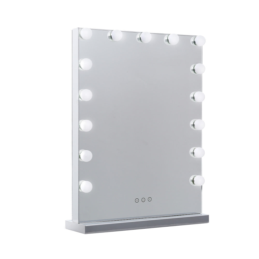 Frameless Hollywood Make Up Mirror with 15 LED Light Bulbs - 43 x 61cm - Homecoze