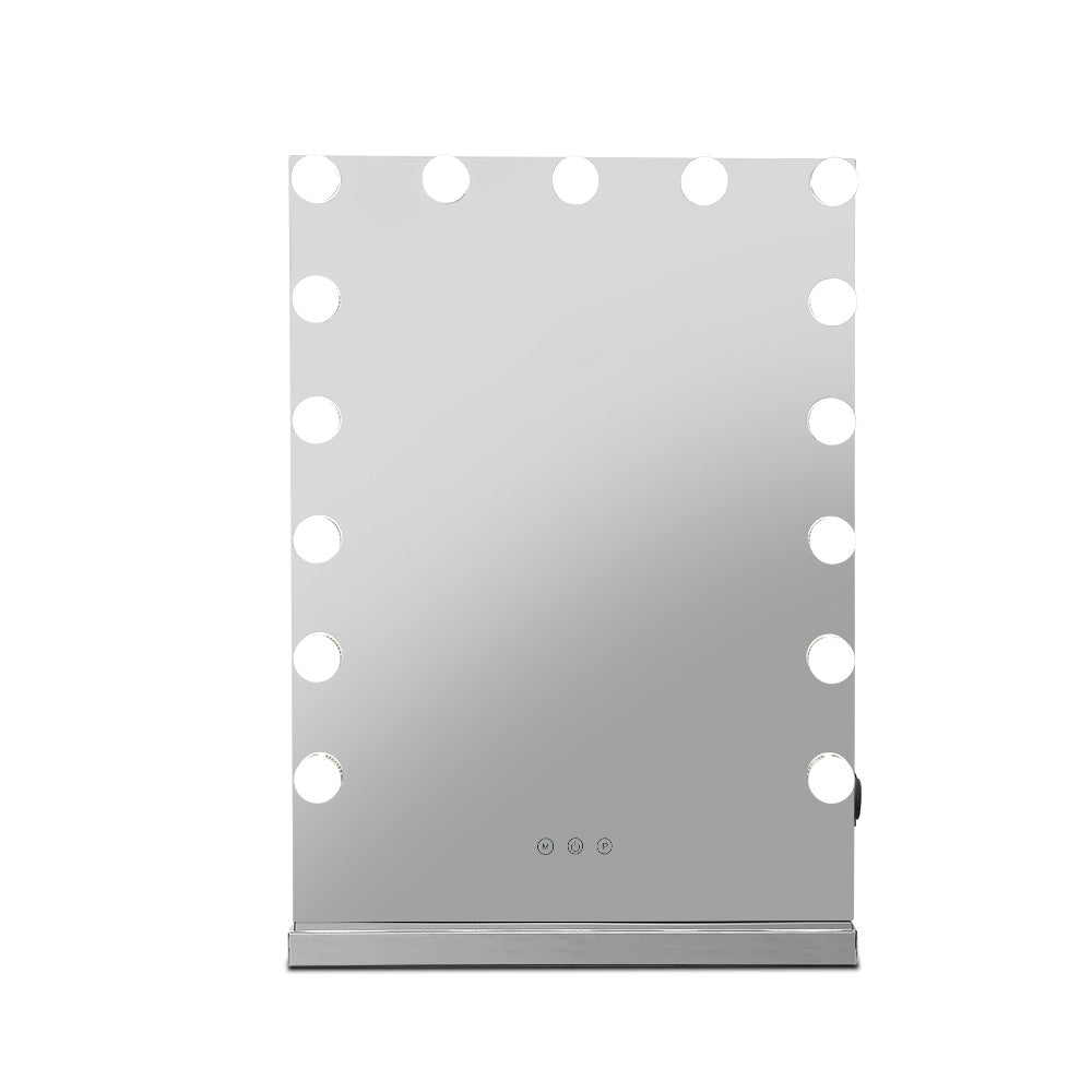 Frameless Hollywood Make Up Mirror with 15 LED Light Bulbs - 43 x 61cm - Homecoze