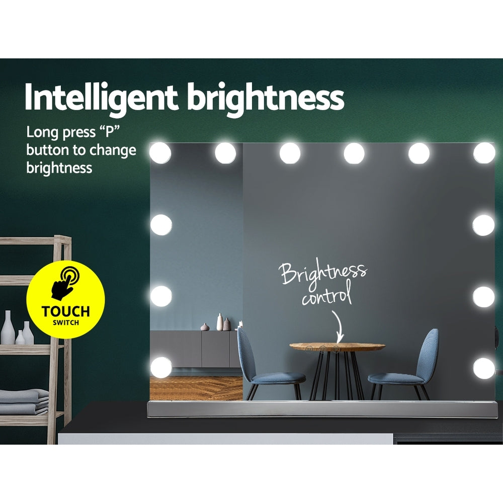 Hollywood Make Up Mirror with 15 LED Light Bulbs - 58 x 46cm - Homecoze