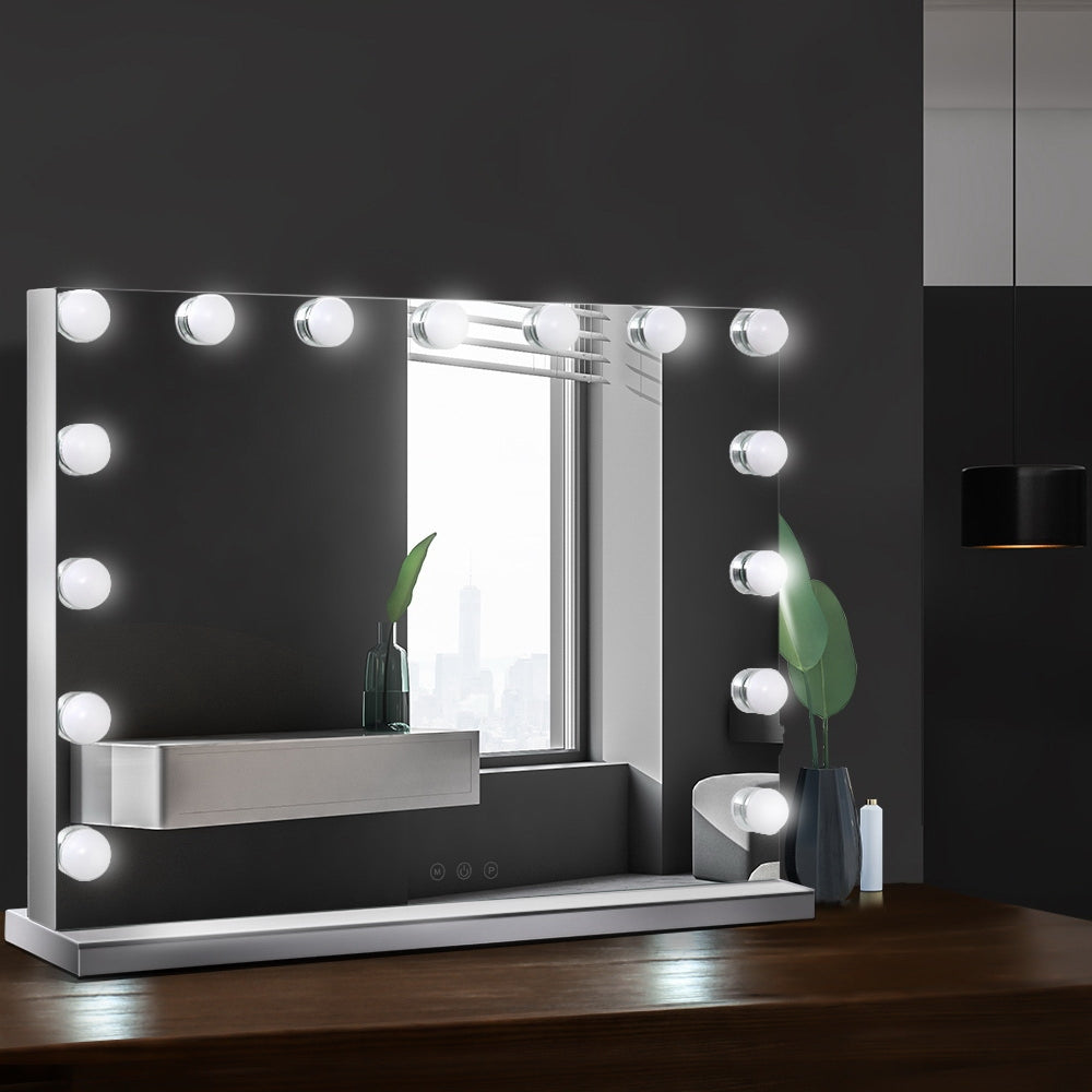 Hollywood Make Up Mirror with 15 LED Light Bulbs - 58 x 46cm - Homecoze