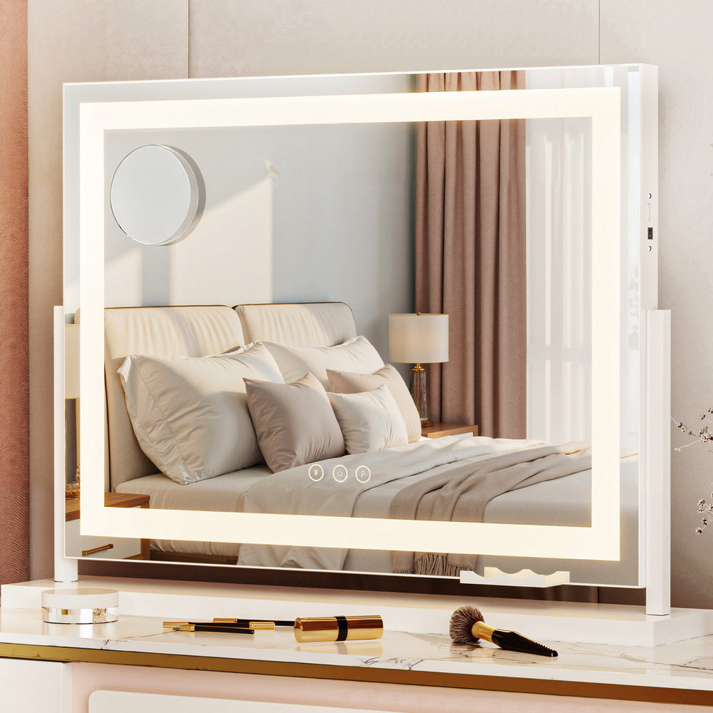 Embellir Makeup Mirror 58x46cm 360～ Rotatable Vanity Mirror with Lights Bright Light Strip Adjustable - Homecoze