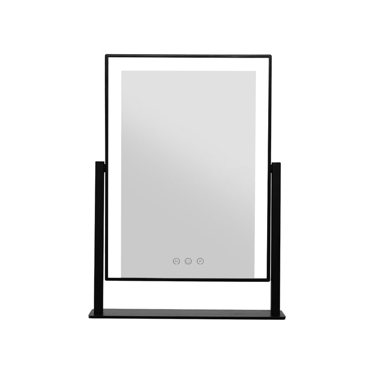 Hollywood Rotatable Free Standing Makeup Mirror with 15 Dimmable Bulbs Black 25 x 30cm