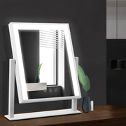 Hollywood Rotatable Free Standing Makeup Mirror with 15 Dimmable Bulbs White 25 x 30cm - Homecoze