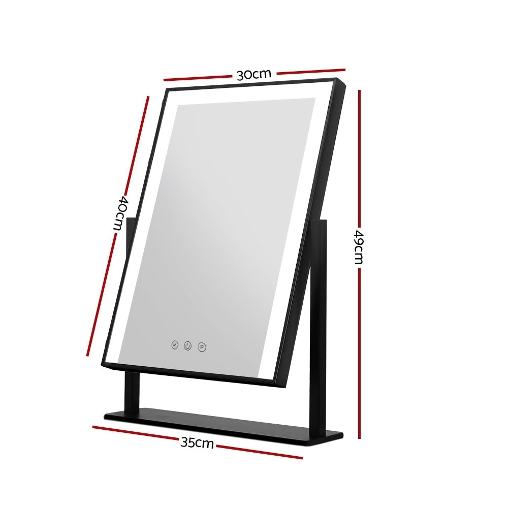 Hollywood Tabletop Standing Vanity Makeup Mirror With Light LED Strip 30 x 40cm - Homecoze