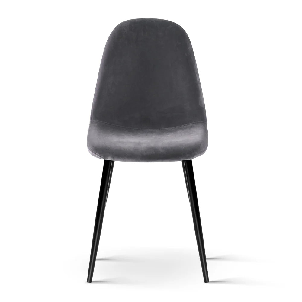 Brielle (Set of 4) Velvet Dining Chairs - Dark Grey