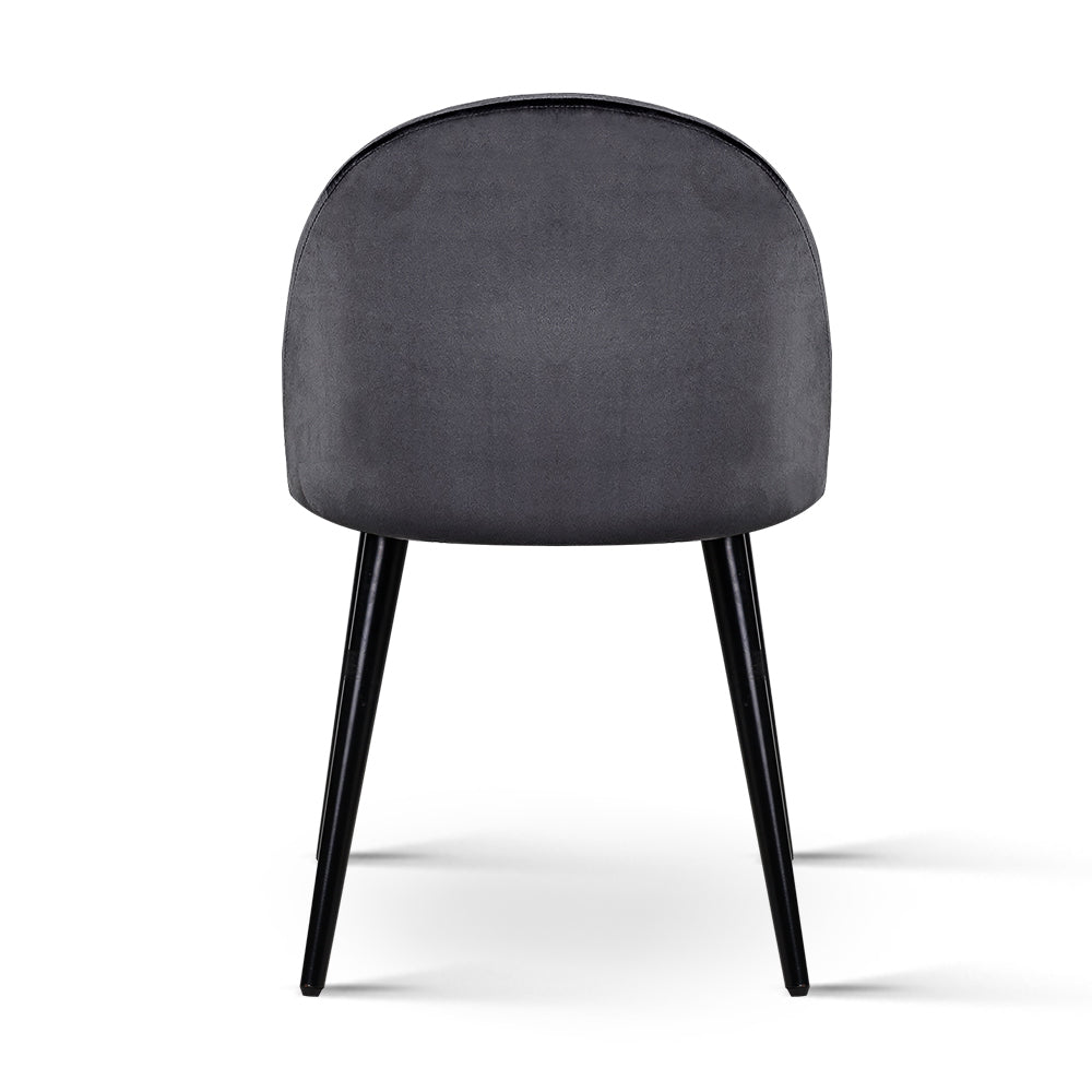 Set of 2 Velvet Modern Dining Chair - Dark Grey - Homecoze
