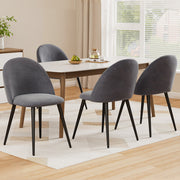 Hayes (Set of 4) Velvet Dining Chairs - Dark Grey