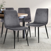 Sadie (Set of 4) Velvet Dining Chairs - Grey