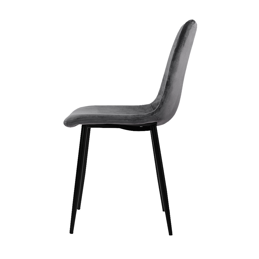 Set of 4 Modern Grey Fabric Dining Chairs - Homecoze