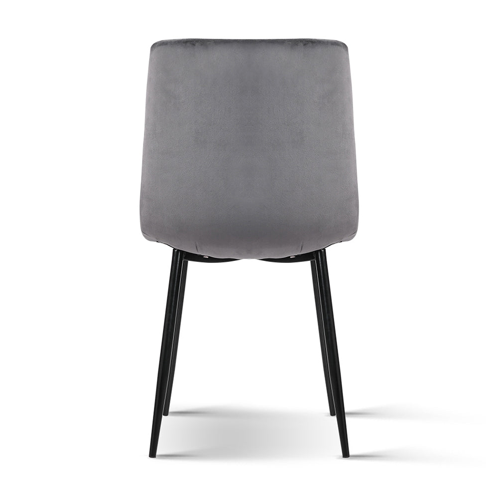 Set of 4 Modern Grey Fabric Dining Chairs - Homecoze