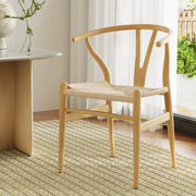Wishbone Woven Seat Dining Chair - Oak - Homecoze