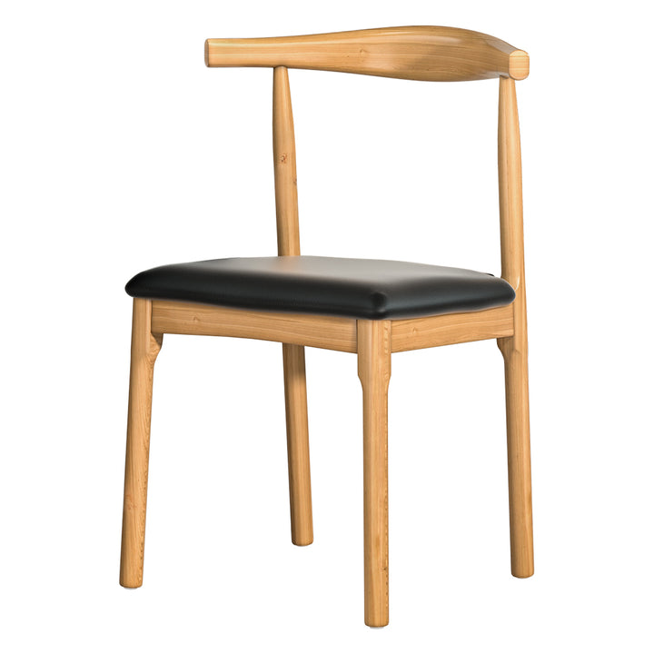 Wishbone PU Leather Dining Chair - Oak - Homecoze