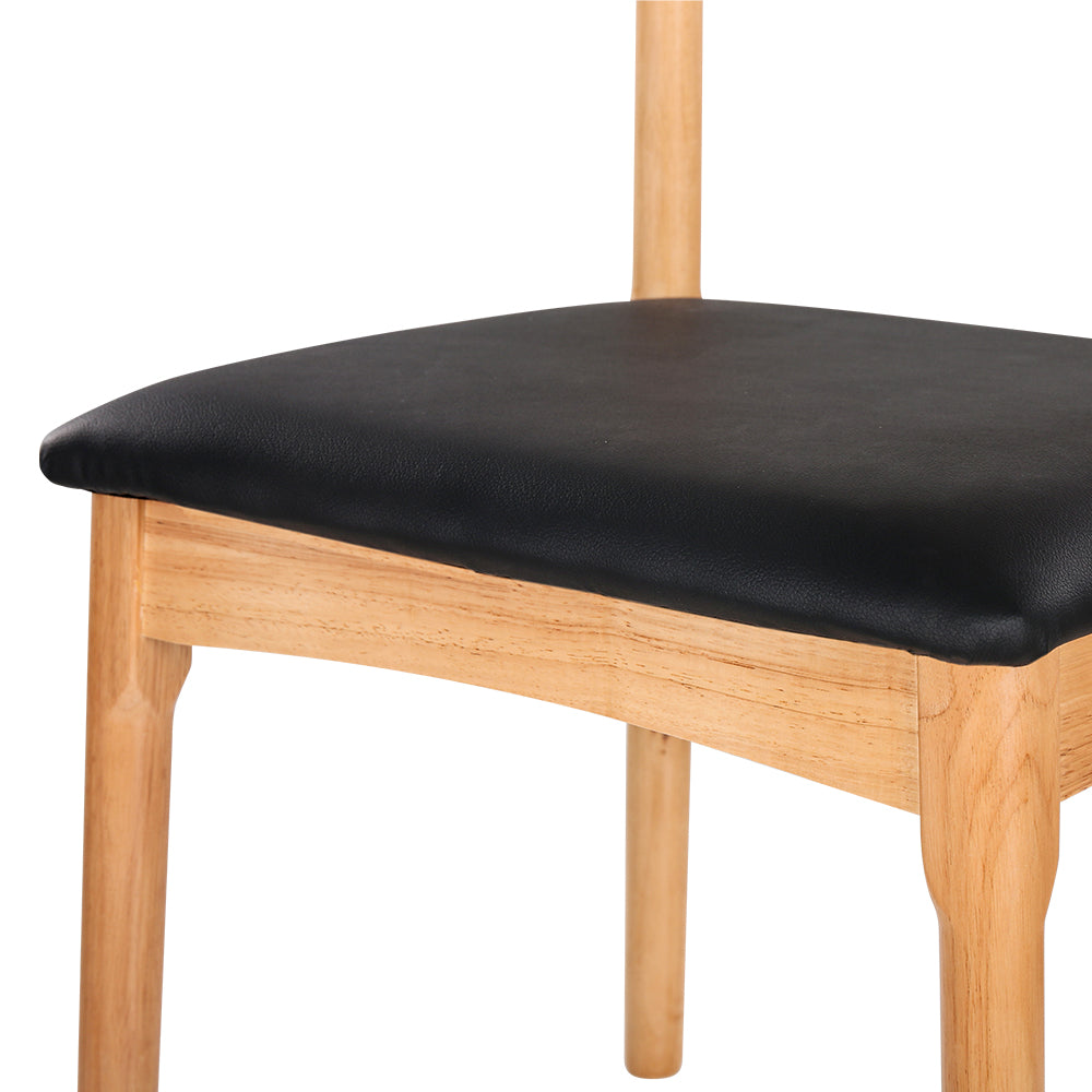Wishbone PU Leather Dining Chair - Oak - Homecoze