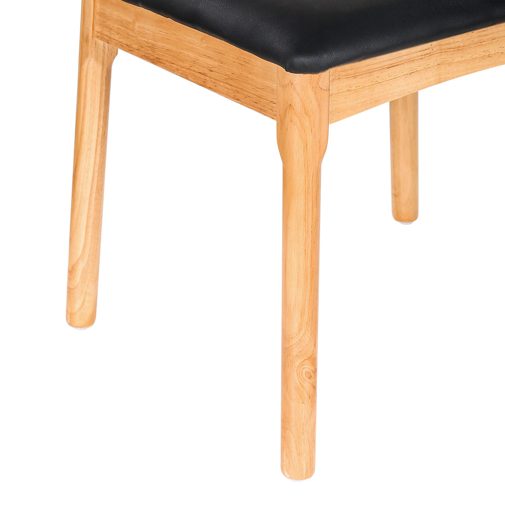 Wishbone PU Leather Dining Chair - Oak - Homecoze