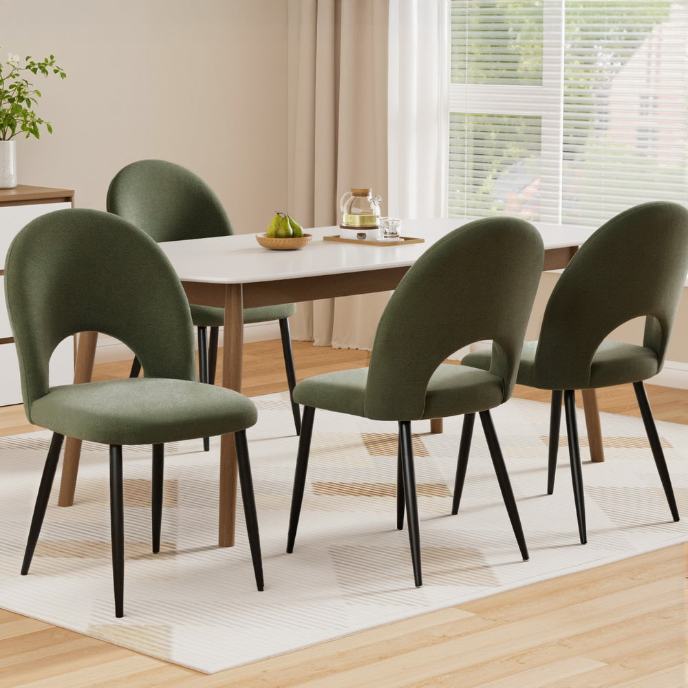 Artiss Dining Chairs Set of 4 Velvet Hollow Green - Homecoze