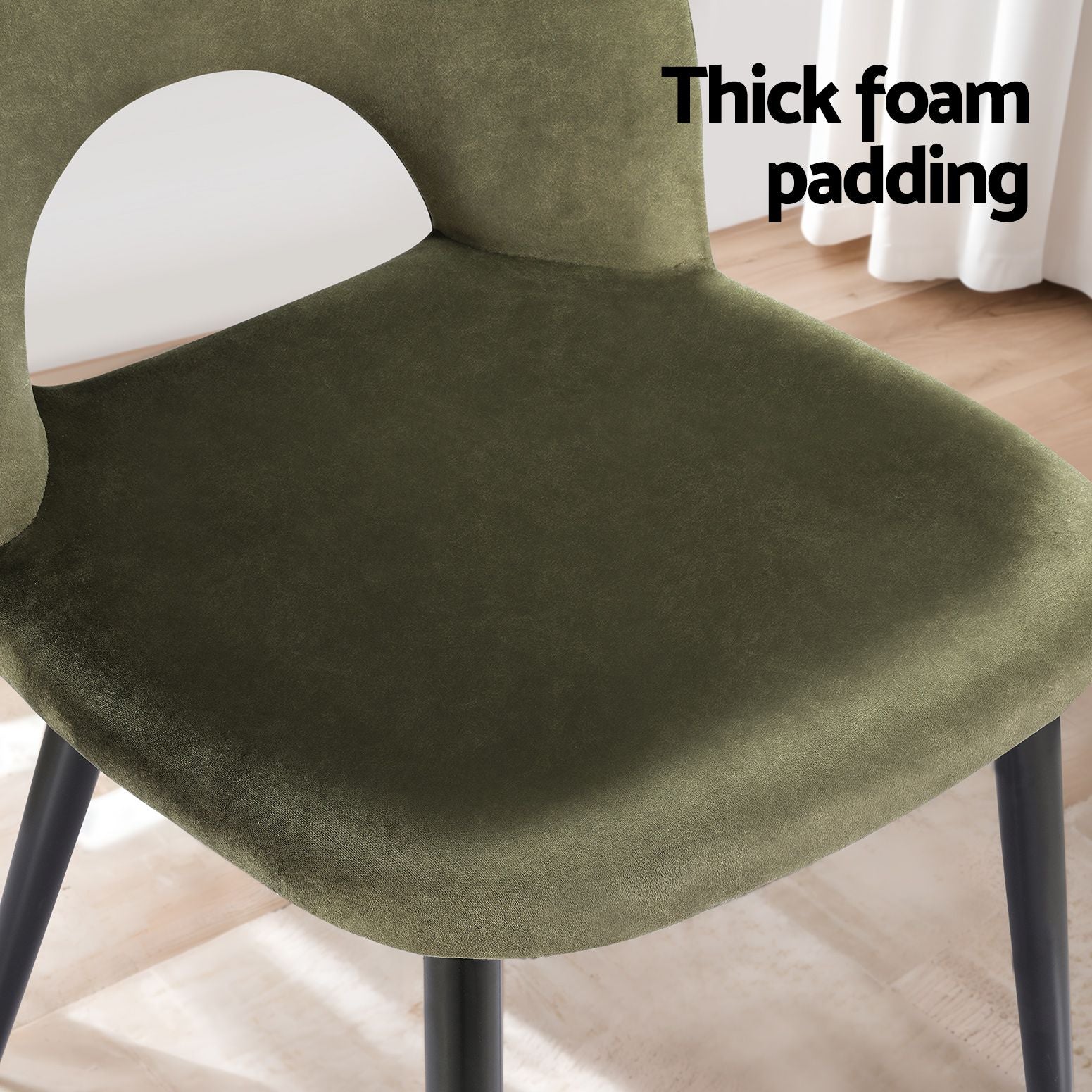 Elina (Set of 6) Modern Velvet Dining Chairs - Green