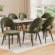 Elina (Set of 6) Modern Velvet Dining Chairs - Green