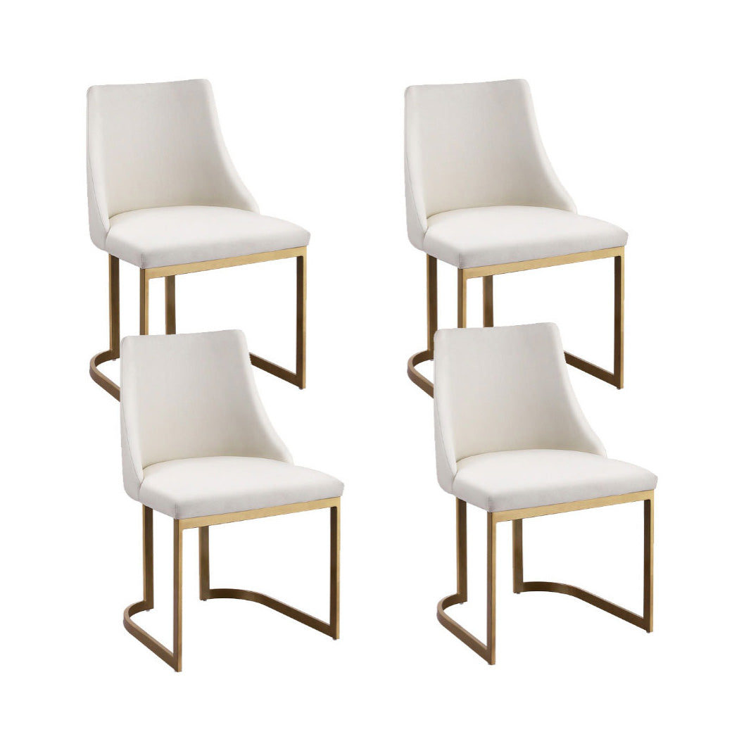 Artiss Dining Chairs Set of 4 Linen Fabric Frame Beige - Homecoze