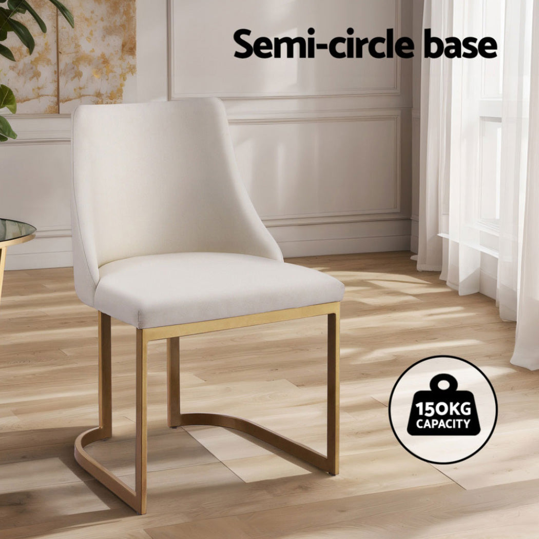 Artiss Dining Chairs Set of 4 Linen Fabric Frame Beige - Homecoze
