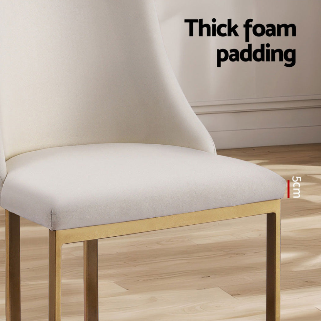Artiss Dining Chairs Set of 4 Linen Fabric Frame Beige - Homecoze