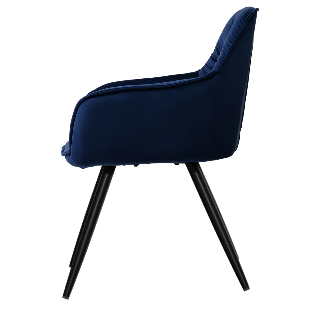 Arabella (Set of 4) Velvet Dining Chairs - Blue