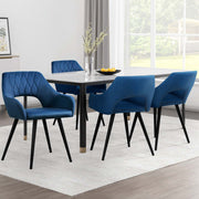 Artiss Dining Chairs Set of 4 Velvet Hollow Armchair Blue - Homecoze