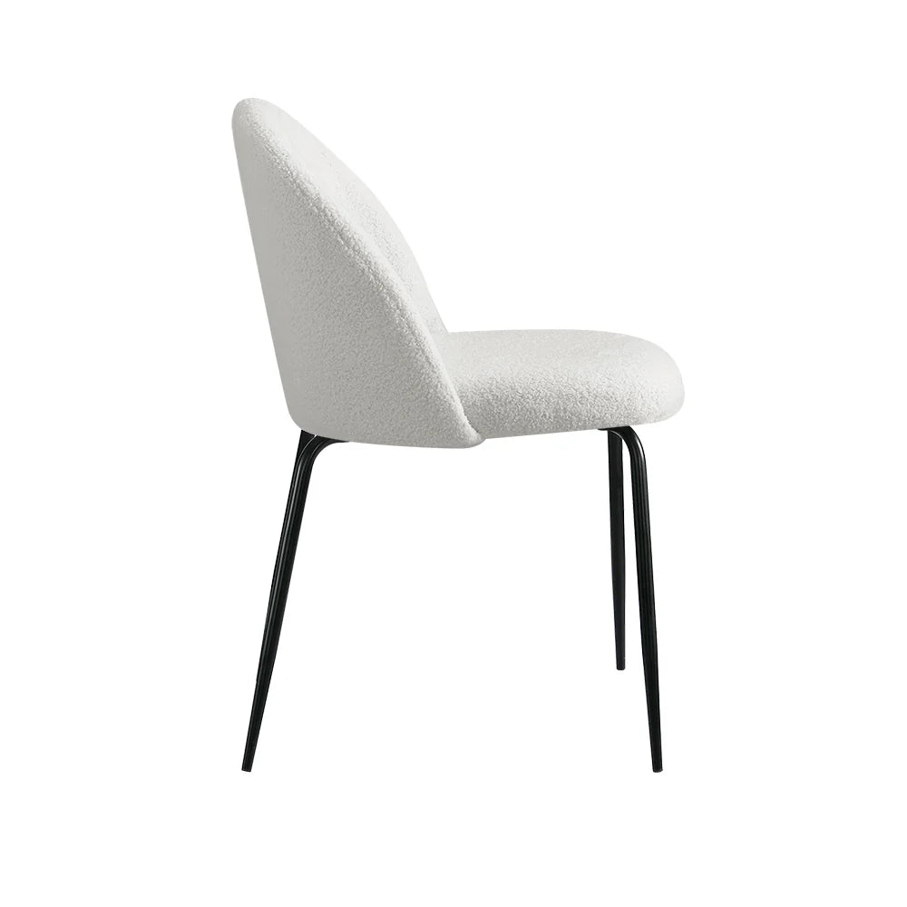 Nadine (Set of 2) Sherpa Dining Chairs - White