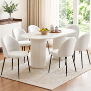 Nadine (Set of 6) Sherpa Dining Chairs - White