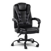 2-Point Massage Office Chair PU Leather - Black - Homecoze