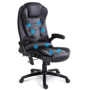 8-Point Massage Office Chair PU Leather - Black - Homecoze