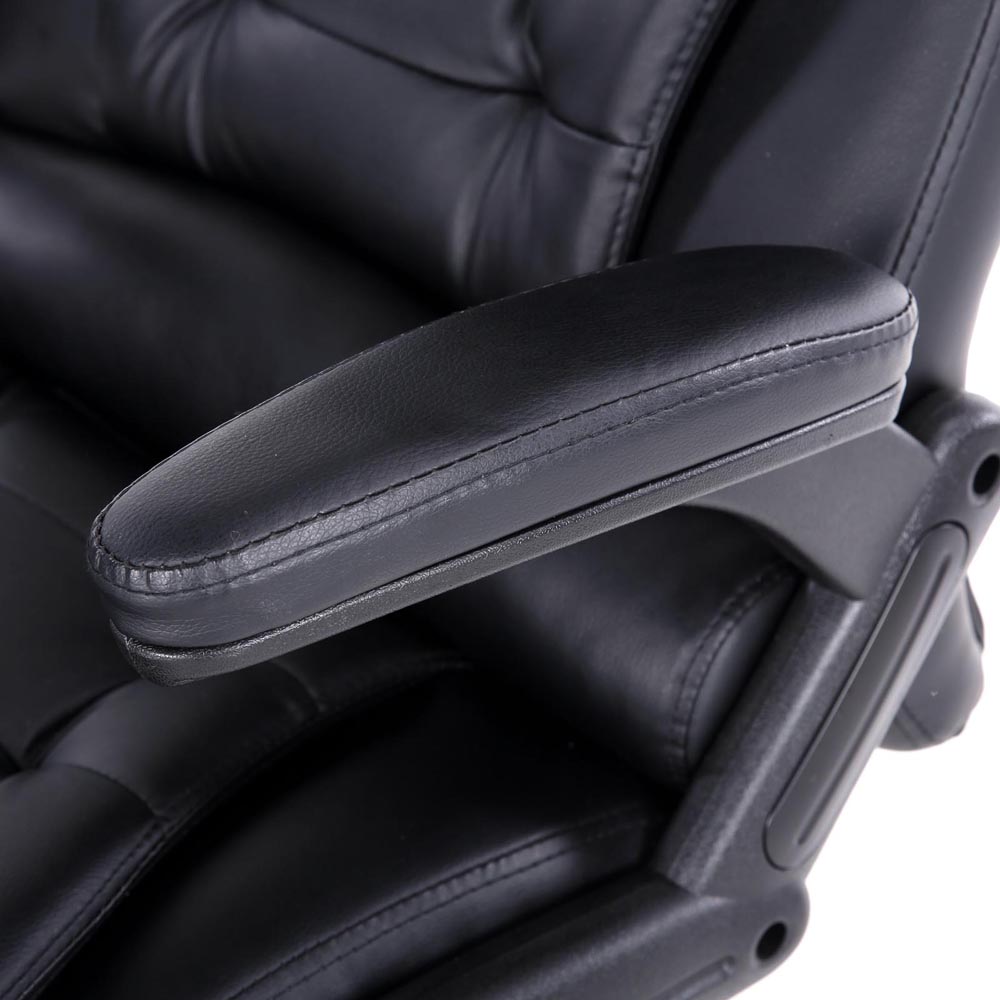 8-Point Massage Office Chair PU Leather - Black - Homecoze