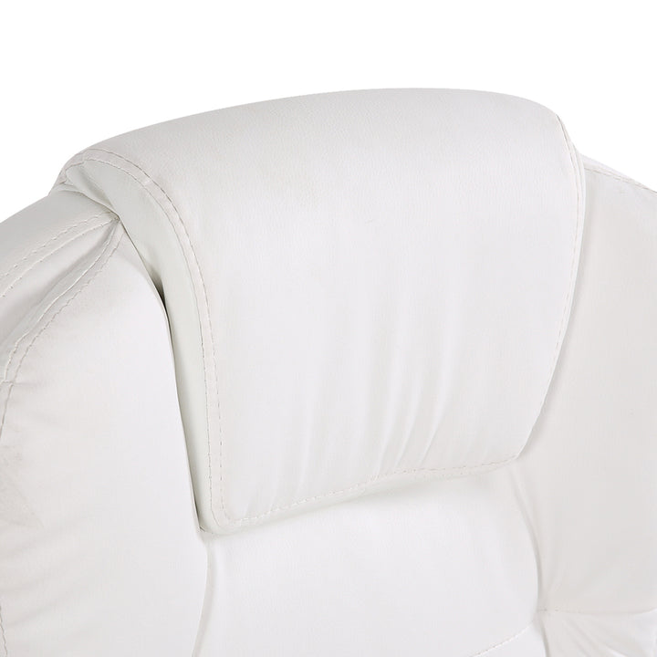 8-Point Massage Office Chair PU Leather - White