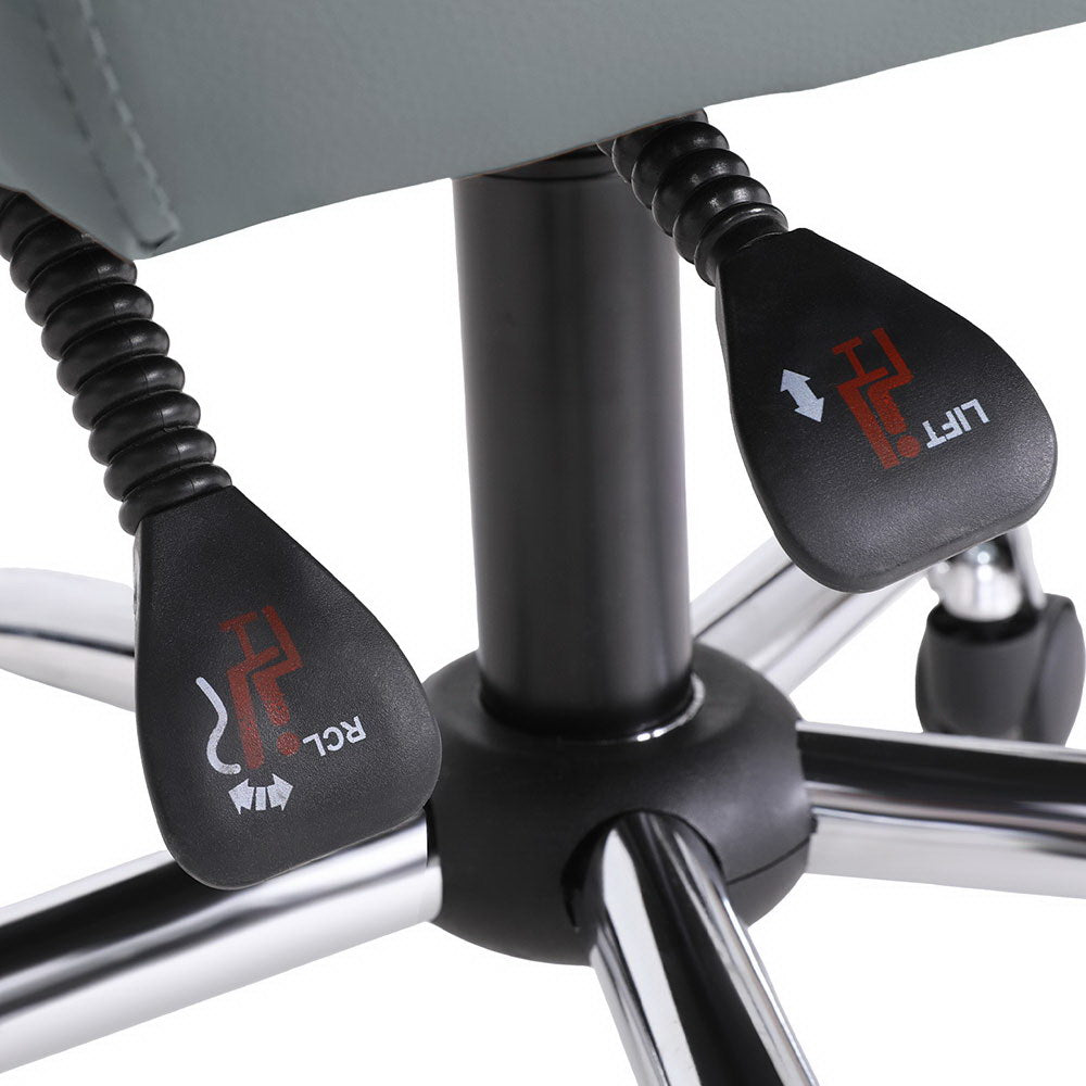 Executive Office Chair PU Leather 8-Point Massage - Grey - Homecoze