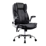 8-Point Massage Office Chair PU Leather - Black - Homecoze
