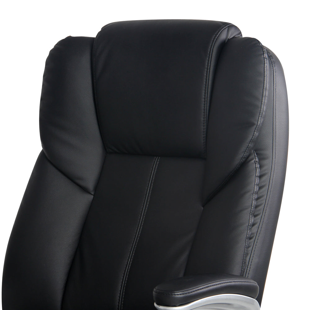 8-Point Massage Office Chair PU Leather - Black - Homecoze