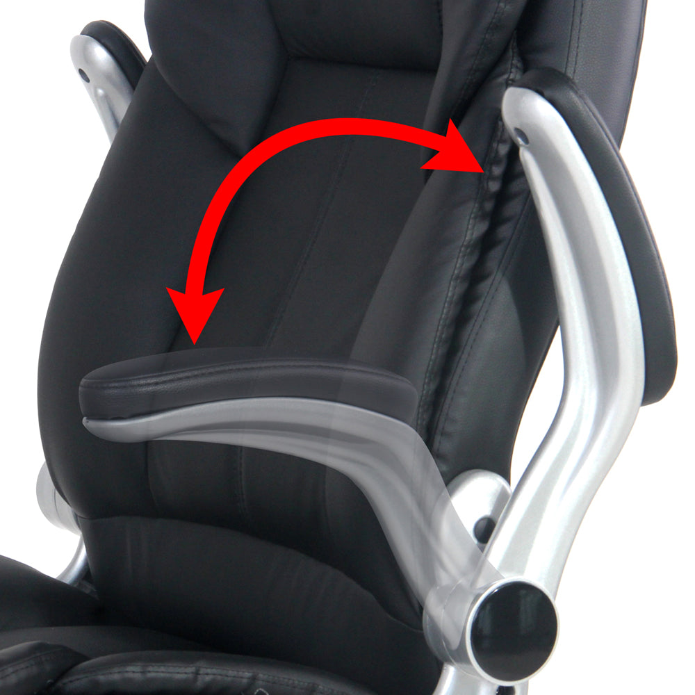 8-Point Massage Office Chair PU Leather - Black - Homecoze