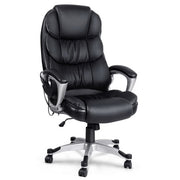 8 Point PU Leather Reclining Massage Chair - Black - Homecoze