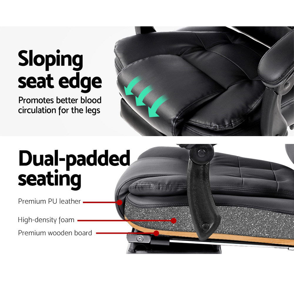 8 Point Reclining Massage Chair - Black - Homecoze