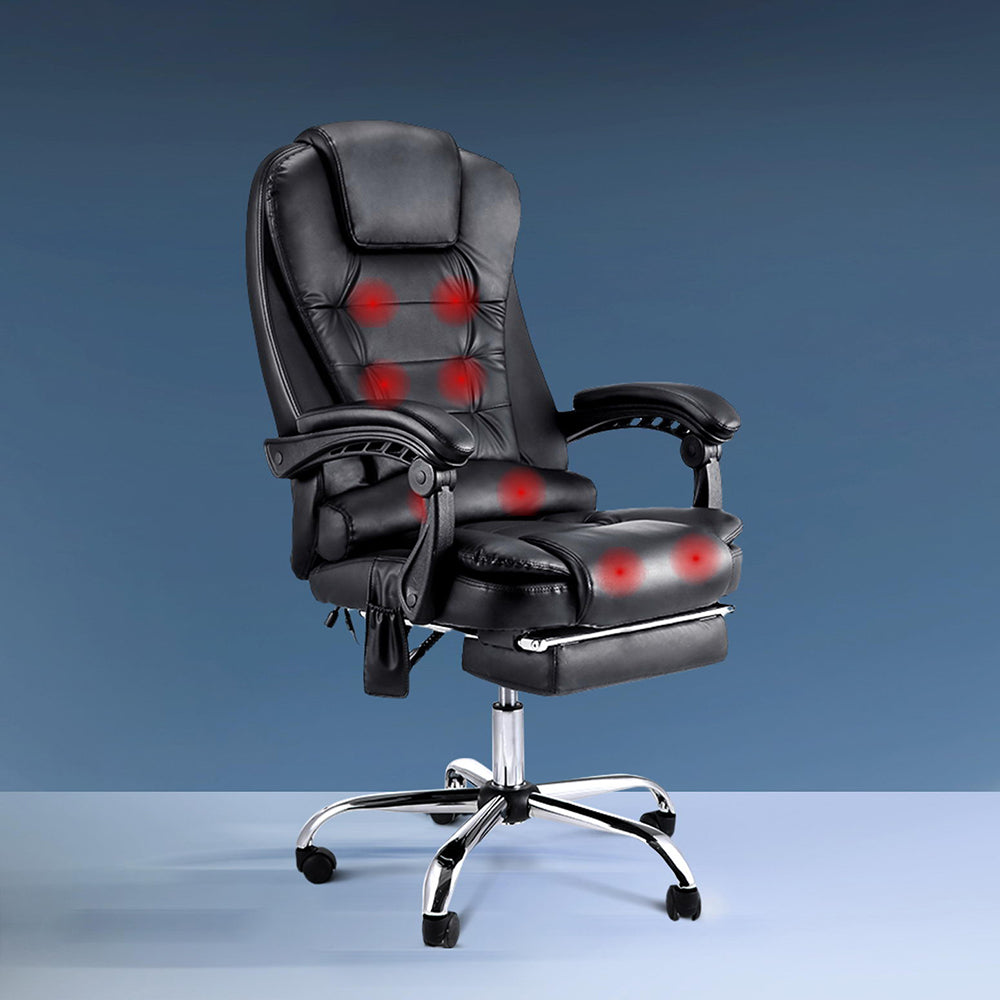 8 Point Reclining Massage Chair - Black - Homecoze