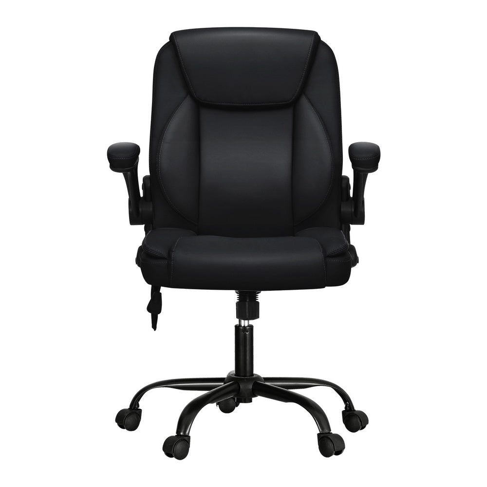 Mid-Back Office Chair 2 Point Massage - Black