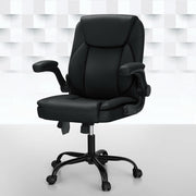 Mid-Back Office Chair 2 Point Massage - Black - Homecoze