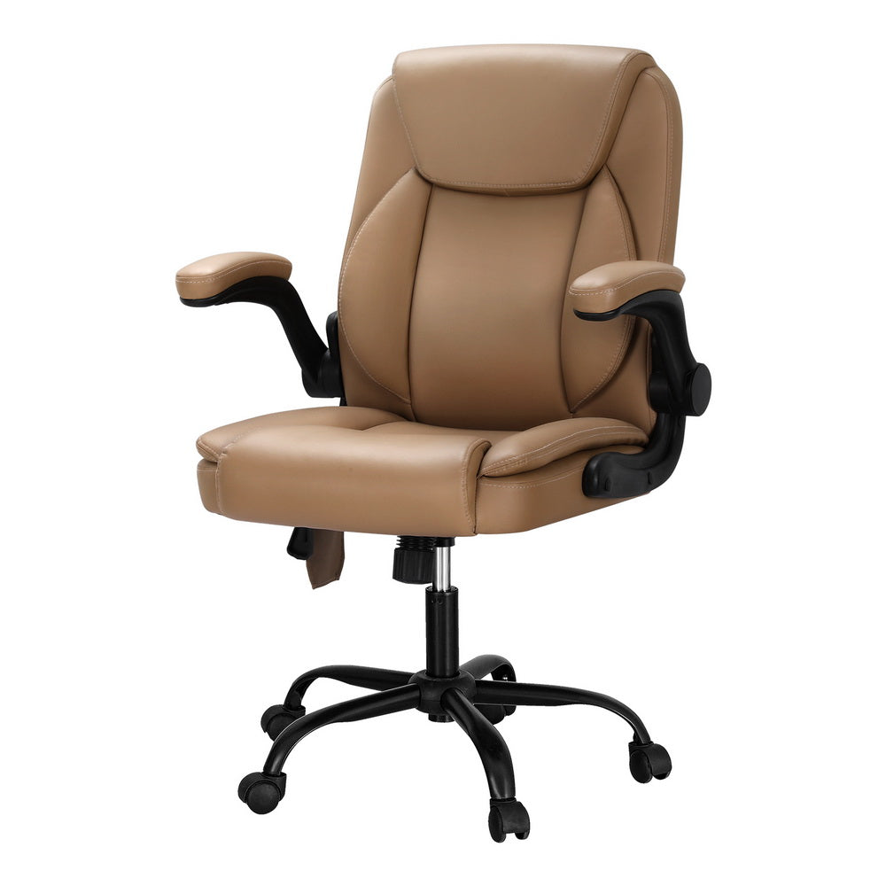 Mid-Back Office Chair 2 Point Massage - Espresso - Homecoze