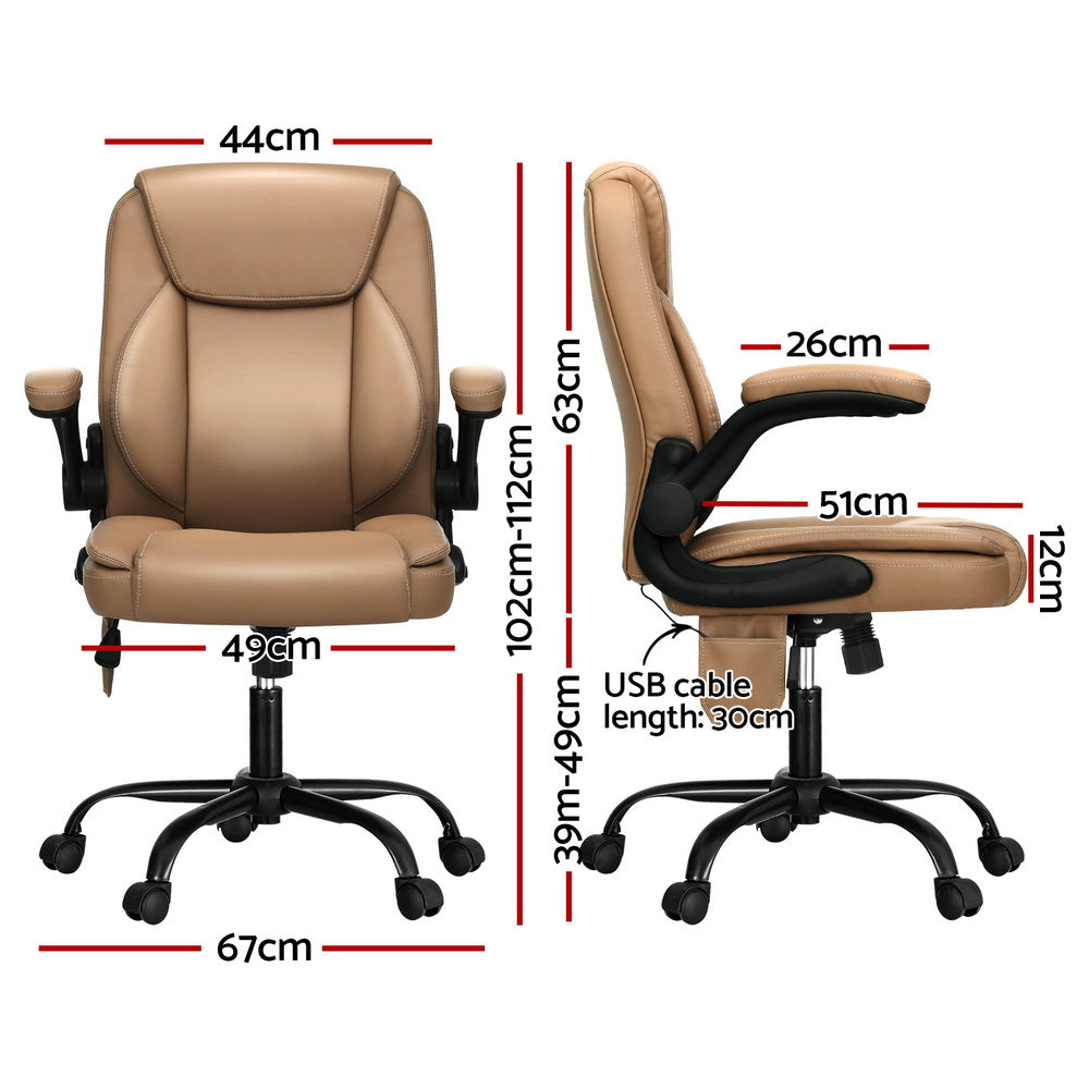 Mid-Back Office Chair 2 Point Massage - Espresso - Homecoze