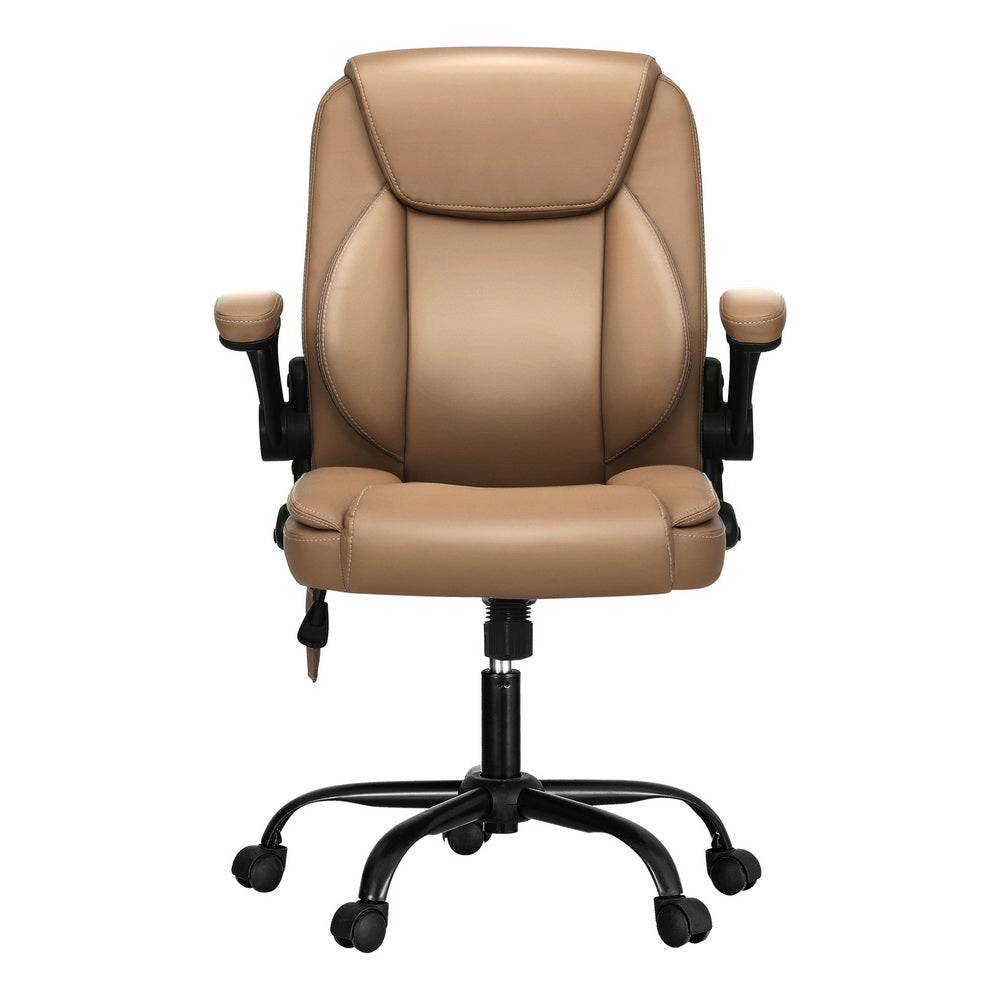 Mid-Back Office Chair 2 Point Massage - Espresso - Homecoze