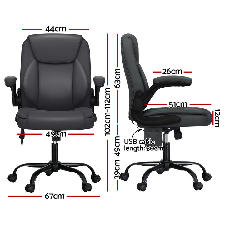 Mid-Back Office Chair 2 Point Massage - Grey