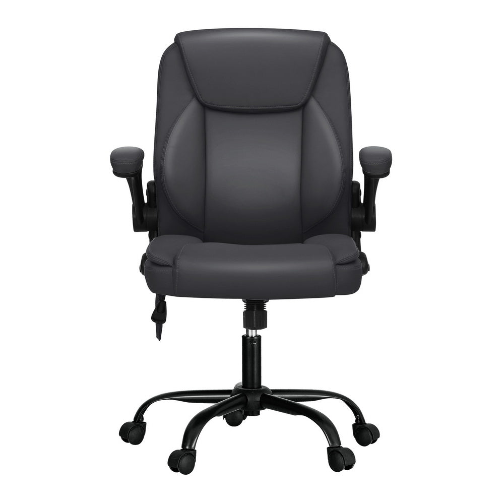 Mid-Back Office Chair 2 Point Massage - Grey - Homecoze