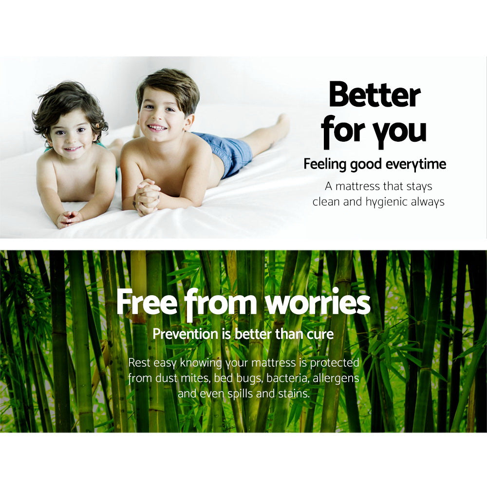 Giselle Bedding Mattress Protector Bamboo Double - Homecoze