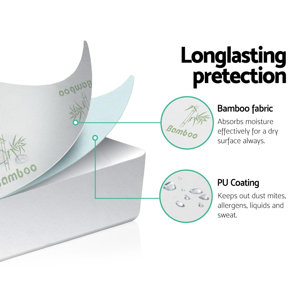 Giselle Bedding Mattress Protector Bamboo Double - Homecoze