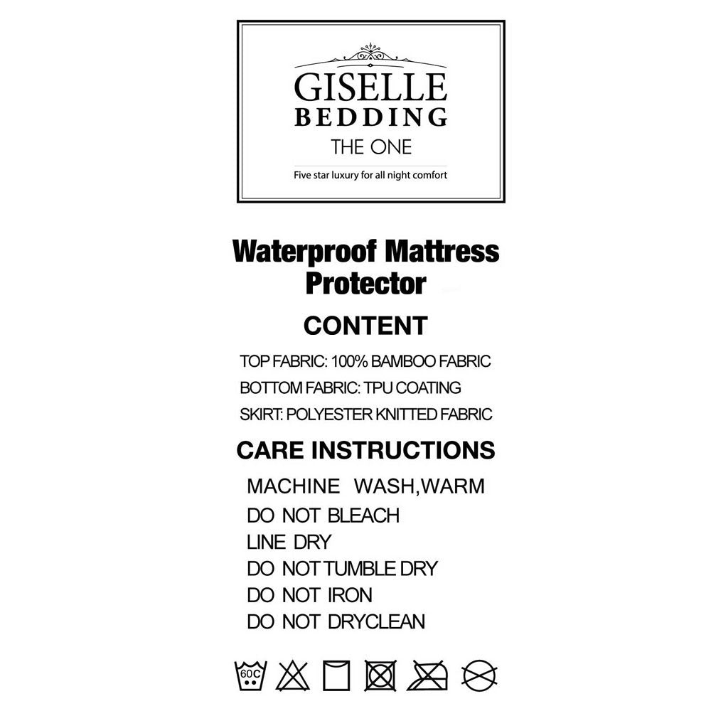 Giselle Bedding Mattress Protector Bamboo Single - Homecoze